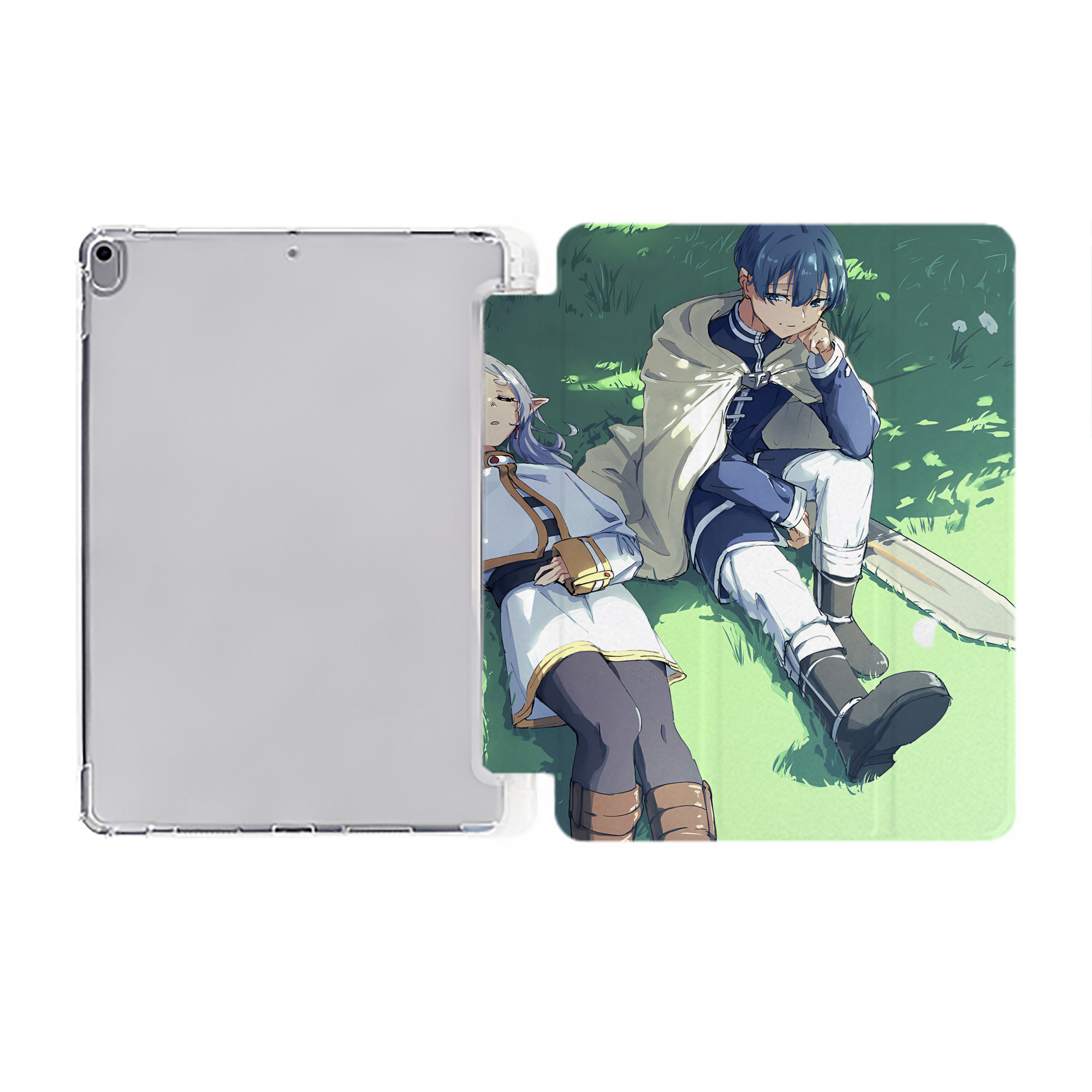 （画像用） 葬送のフリーレン Frieren IPad ケース ペン収納付き 三つ折りスタンド PUレザー×シリコン 対応機種9.5/10.5/10.9インチ